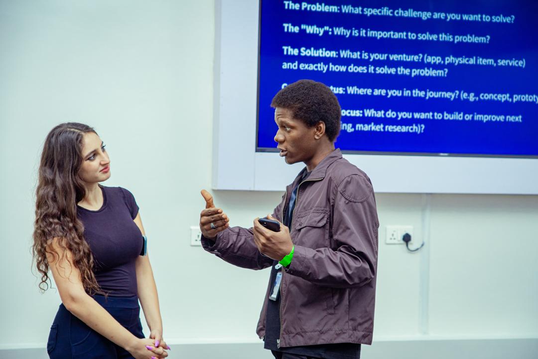 Dave pitching during the AI Entrepreneurial Leadership Program