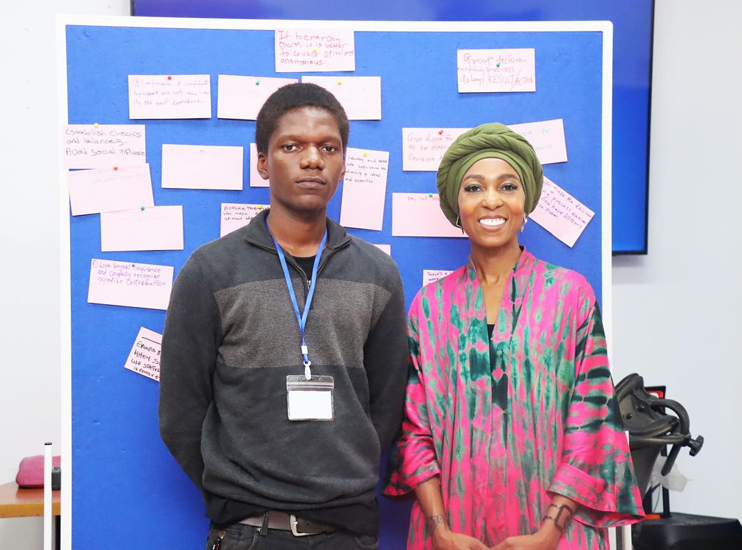 Dave with Ms Aderonke Ige