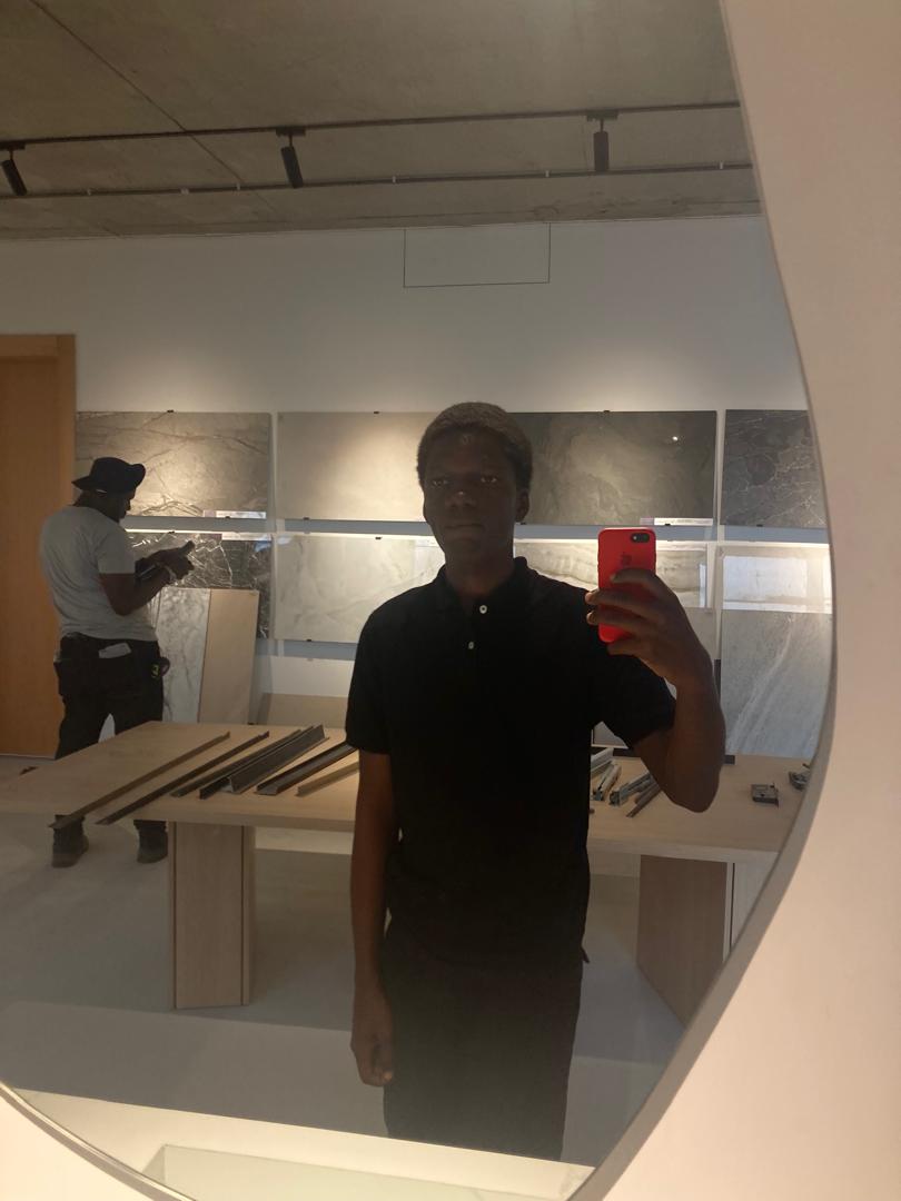 Dave inside a sample room